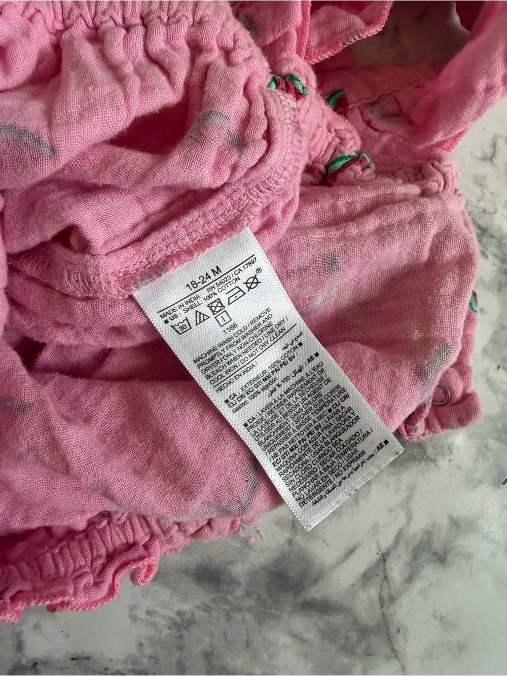Pink Watermelon Print Romper – 18–24M